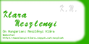 klara meszlenyi business card