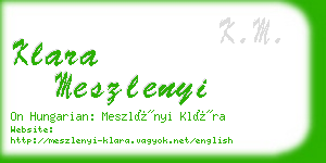 klara meszlenyi business card